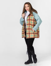 Checkered jacket with zipper